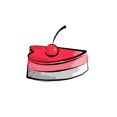 Kirazlı turtanın renkli klipsi.