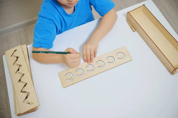 Inserte Plantillas Para Preparar Las Manos Del Niño Edad Preescolar — Foto de Stock