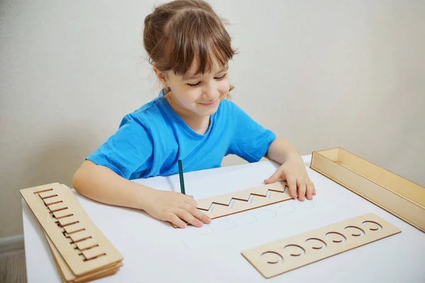 Inserte Plantillas Para Preparar Las Manos Del Niño Edad Preescolar — Foto de Stock