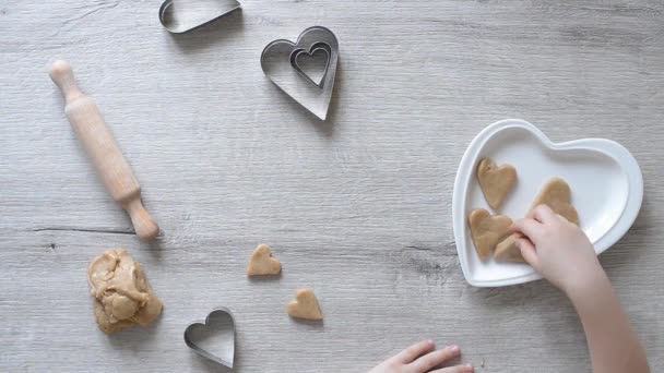 Bayi Pena Lay Out Kue Mentah Grater Diy Membuat Roti — Stok Video