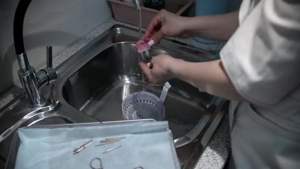 Processed Manicure Tools Concept Safety Beauty Procedures Salon Sterilizer Manicure — Stock Video