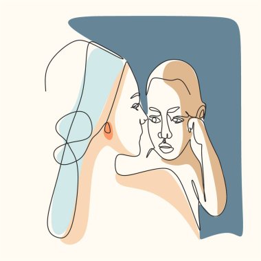 Bir annenin elinde bir bebeğin doğrusal çizimi. Minimalist çizim. Annelik. Tişörtler için yazdır.