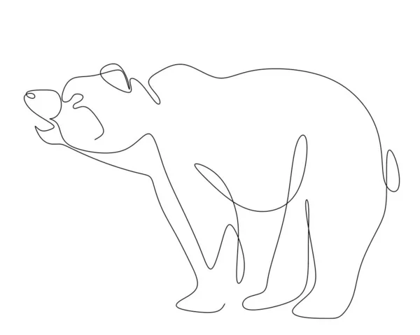 continuous line drawing of a bear close-up, for printing T-shirts, logo, brochures, advertising,