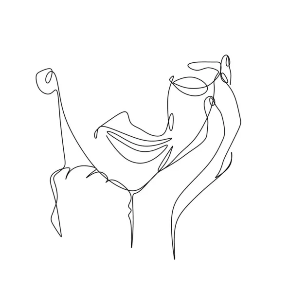 Рисование Линиям Женского Изображения Цветком Руке Спа Услуги Парикмахерская Женщин — стоковое фото