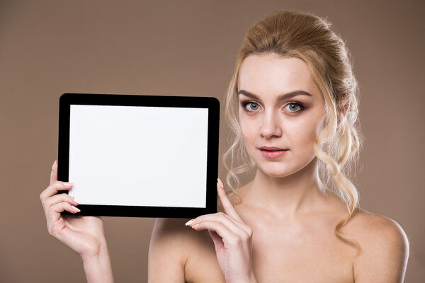 portrait of a girl with the tablet