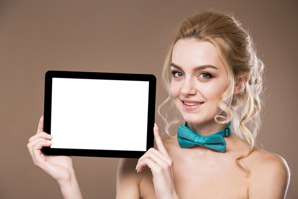 portrait of a girl with the tablet