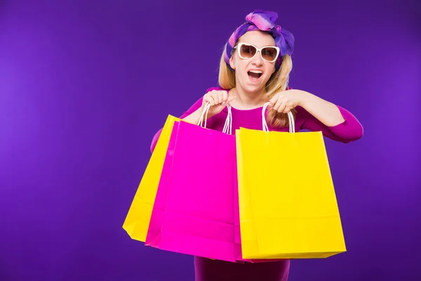 Woman with shopping — Stock Photo, Image