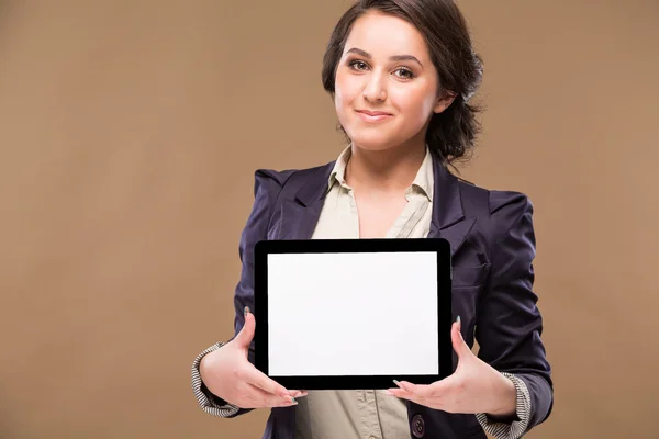 Chica con la tableta — Foto de Stock