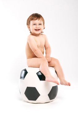 bir futbol topu ile fan