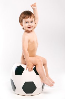 bir futbol topu ile fan