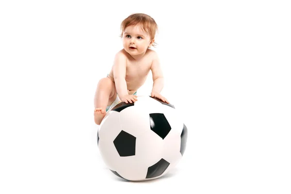 Вентилятор с футбольным мячом — стоковое фото