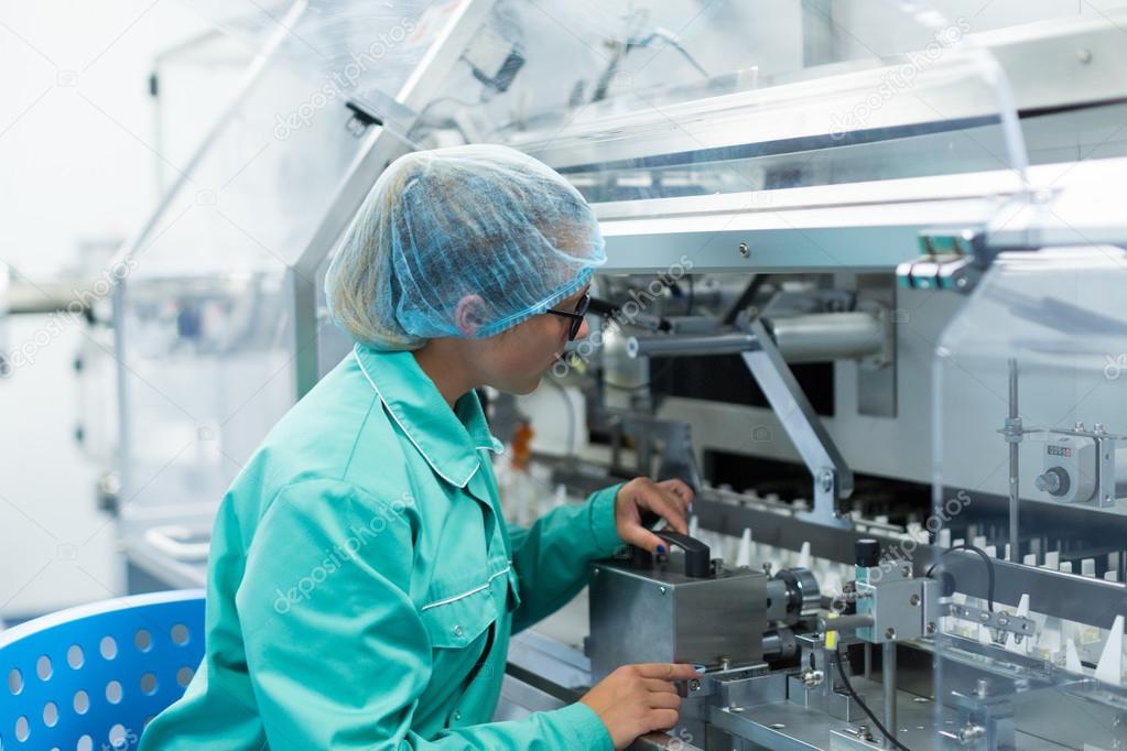 pharmaceutical factory worker at the workplace