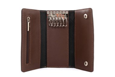 Anahtarları saklamak için deri çanta.