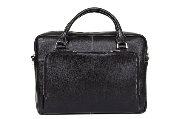 Klassieke mannen business tas close-up op witte schone achtergrond — Stockfoto