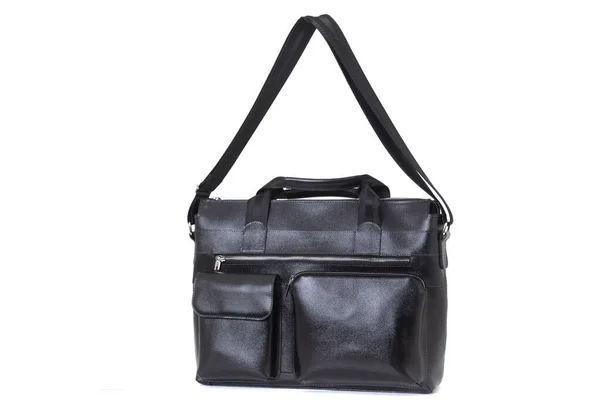 Handbag made of genuine leather close up on a white background — Stock Photo, Image