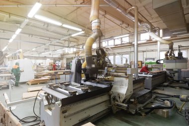 Minsk, Belarus - 17 Kasım 2020: üretim endüstrisi ekipmanları üretim arka planında