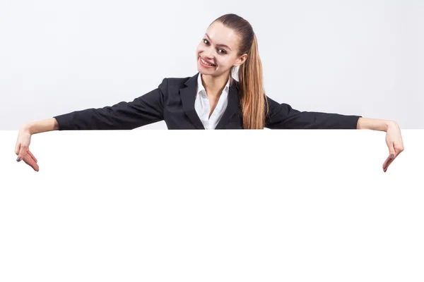 Studio portrait on white background successful woman in a busine — Stockfoto