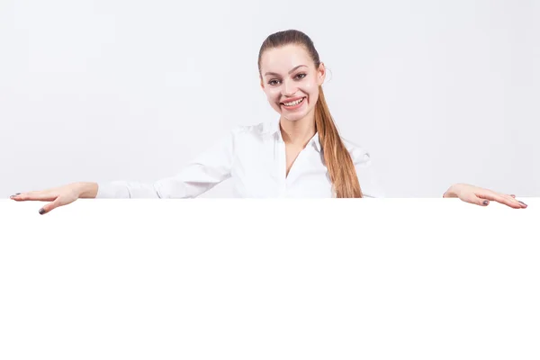 Studio portrait on white background successful woman in a busine — Φωτογραφία Αρχείου