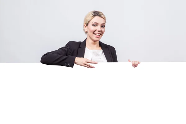 Studio portrait on white background successful business woman in — Φωτογραφία Αρχείου