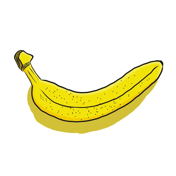 Plátano Aislado Sobre Fondo Blanco Ilustración Bocetos Color Para Diseño — Foto de Stock