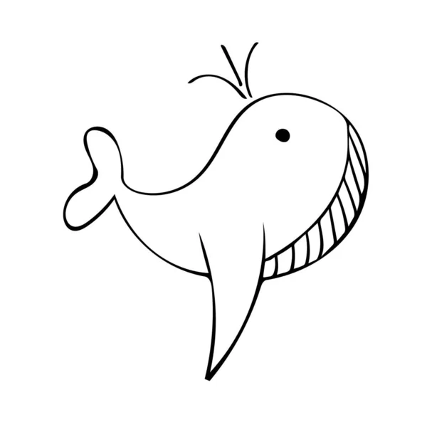 Roztomilé Ručně Tažené Velryby Dětská Kreslená Ilustrace Skvělý Potisk Pro — Stock fotografie