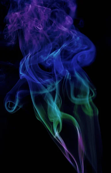 Abstract Smoke Texture Colorful Isolated Black Background — Stock Photo, Image