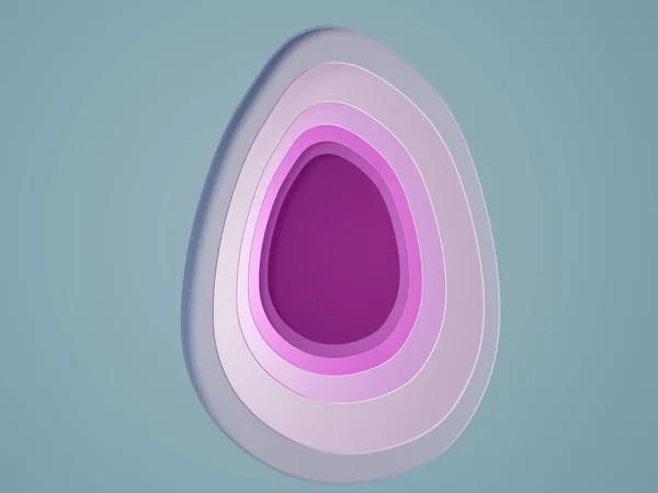 Soyut oval şekil modern origami kağıt sanatı 3D görüntüleme.