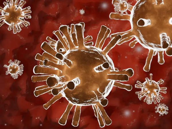 Abstraktes Coronavirus Mikroskopische Partikel Verbreitung Von Forschungsideen Für Das Coronavirus — Stockfoto