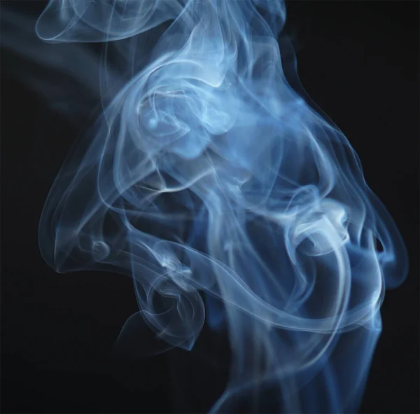 Flowing Patterns Smoke Burning Isolated Black Background — Stockfoto