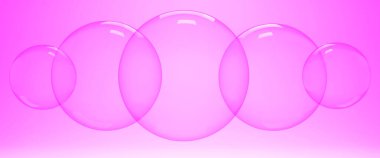 Marka resimleme için kullanılan güzel parlak pembe baloncuk soyut arkaplan kopyalama alanı 3d.