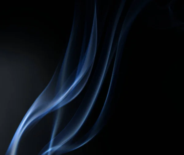 Röklinjer Från Förbränning Isolerad Svart Bakgrund — Stockfoto