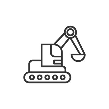 Excavator Modern Basit Taslak Vektör Simgesi