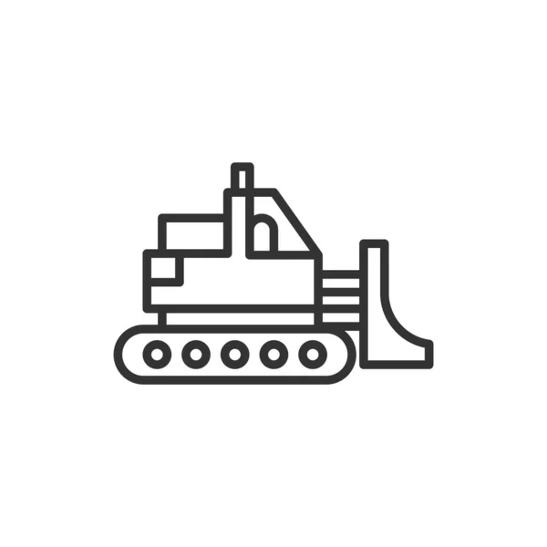 Icône Simple Moderne Vecteur Contour Bulldozer — Image vectorielle