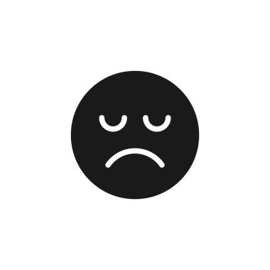 Üzücü emoji simgesi beyaz arkaplanda izole edildi. Hayal kırıklığına uğramış yüz simgesi modern, basit, vektör, web sitesi tasarımı için simge, mobil uygulama, ui. Vektör İllüstrasyonu