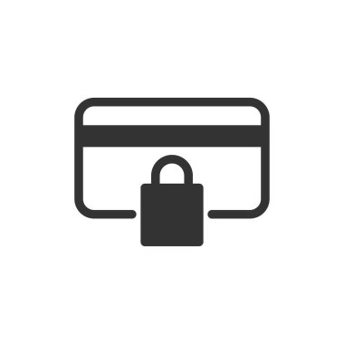 Güvenli ödeme simgesi beyaz arkaplanda izole edildi. Bankacılık sembolü modern, basit, vektör, web sitesi tasarımı için simge, mobil uygulama, ui. Vektör İllüstrasyonu