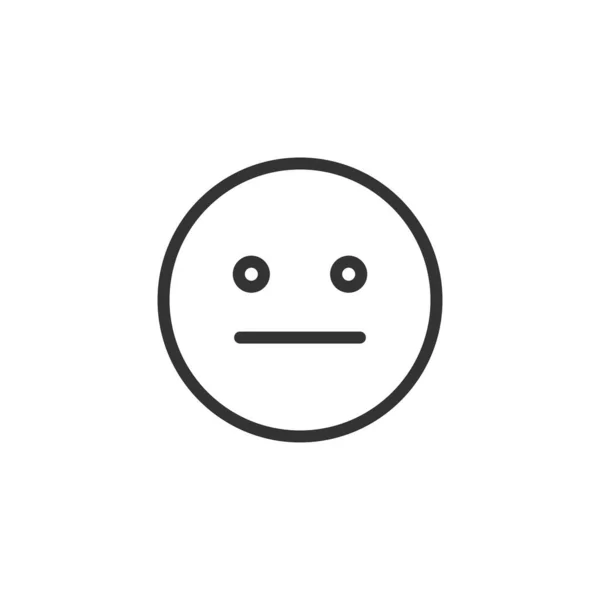 Aucune Icône Emoji Expression Isolée Sur Fond Blanc Visage Droit — Image vectorielle