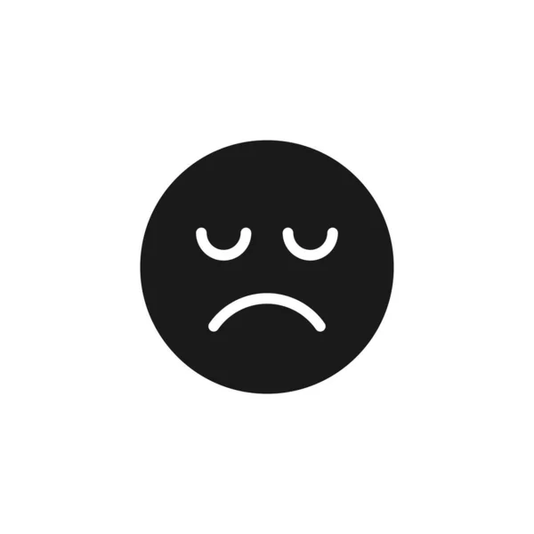 Sad Emoji Icon Isolated White Background Disappointed Face Emoticon Symbol — Stock Vector