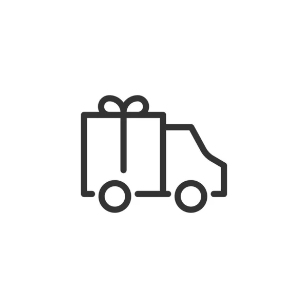 Truck Gift Box Icon Isolated White Background Delivery Symbol Modern — Stock Vector