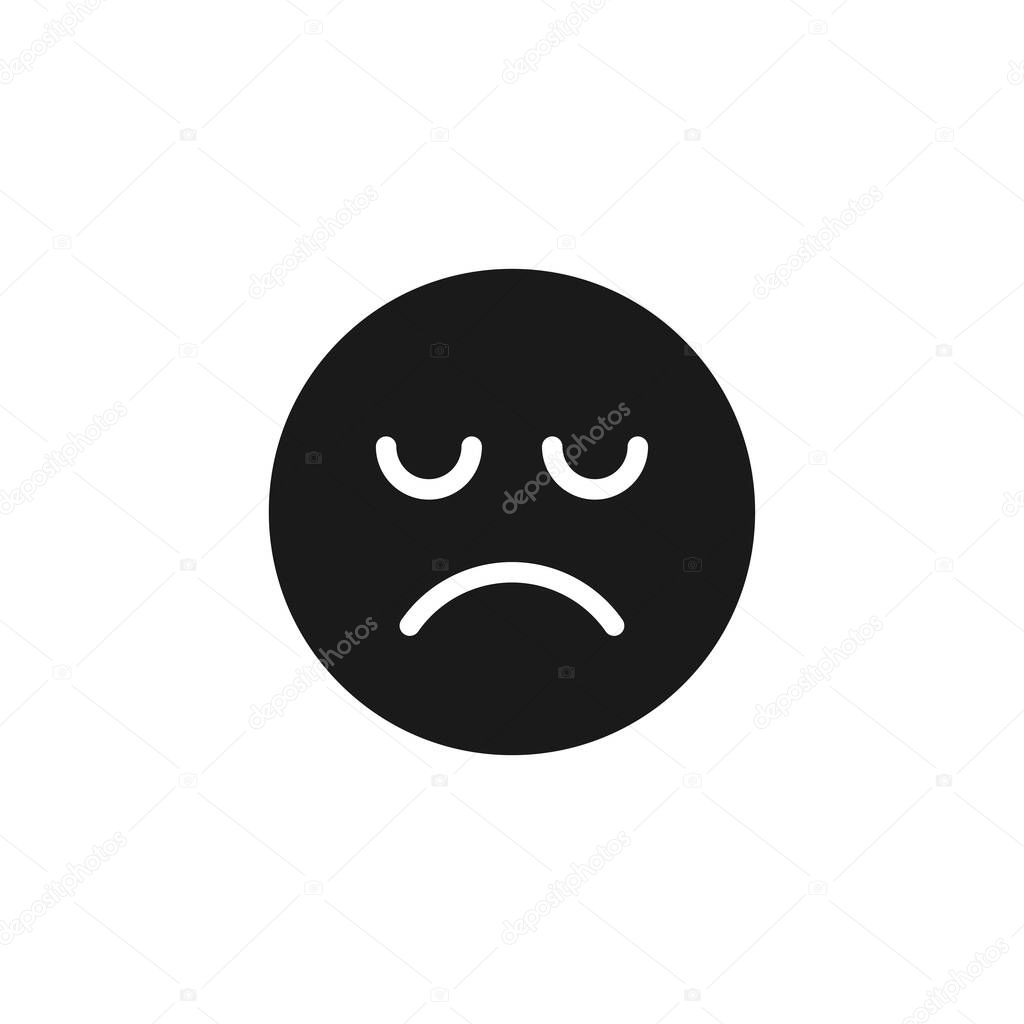 Sad emoji icon isolated on white background. Disappointed face emoticon symbol modern, simple, vector, icon for website design, mobile app, ui. Vector Illustration