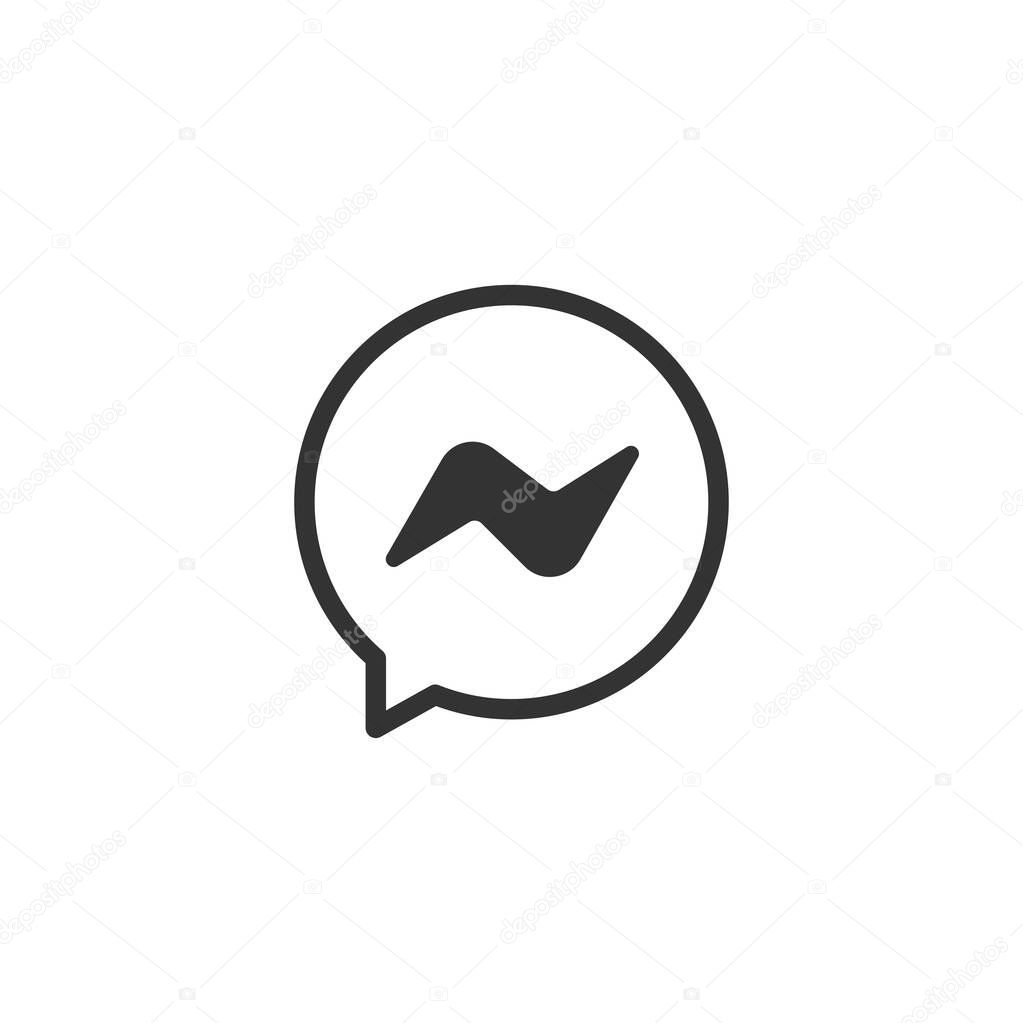 Direct messages button icon isolated on white background. DM symbol modern, simple, vector, icon for website design, mobile app, ui. Vector Illustration