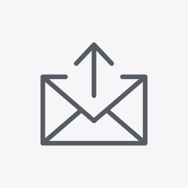 E- posta simgesi arkaplanda izole edildi. Posta sembolü modern, basit, vektör, web sitesi tasarımı için simge, mobil uygulama, ui. Vektör İllüstrasyonu