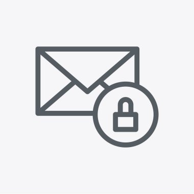 Posta simgesi arka planda izole edildi. Web sitesi tasarımı için modern, basit, vektör, simge kilidi, mobil uygulama, ui. Vektör İllüstrasyonu