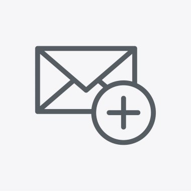 Arkaplanda posta simgesi ekle. E-posta sembolü modern, basit, vektör, web sitesi tasarımı için simge, mobil uygulama, ui. Vektör İllüstrasyonu