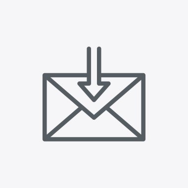 Arkaplanda mesaj simgesi alınıyor. Posta sembolü modern, basit, vektör, web sitesi tasarımı için simge, mobil uygulama, ui. Vektör İllüstrasyonu