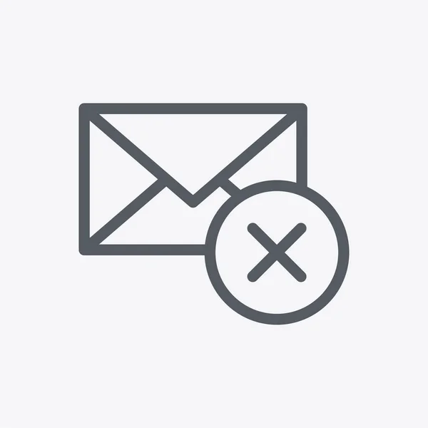 Löschen Sie Das Auf Dem Hintergrund Isolierte Mail Symbol Mail — Stockvektor