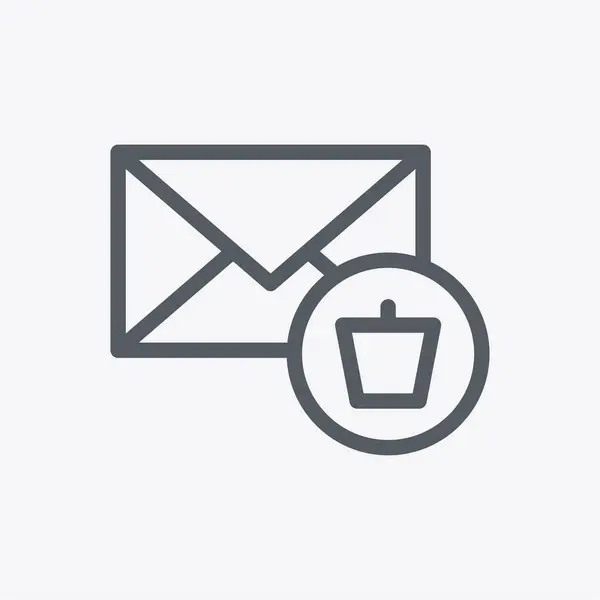 Usuń Ikonę Poczty Izolowaną Tle Mail Symbol Nowoczesny Prosty Wektor — Wektor stockowy