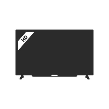 Beyaz arkaplanda HD TV simgesi izole edildi. Televizyon sembolü modern, basit, vektör, web sitesi tasarımı için simge, mobil uygulama, ui. Vektör İllüstrasyonu.