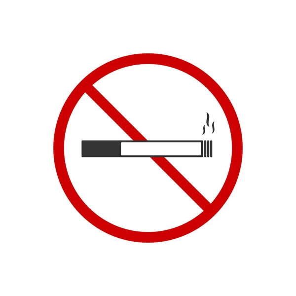 Kein Raucherzeichen Auf Weißem Hintergrund Verbotssymbol Modern Einfach Vektor Symbol — Stockvektor