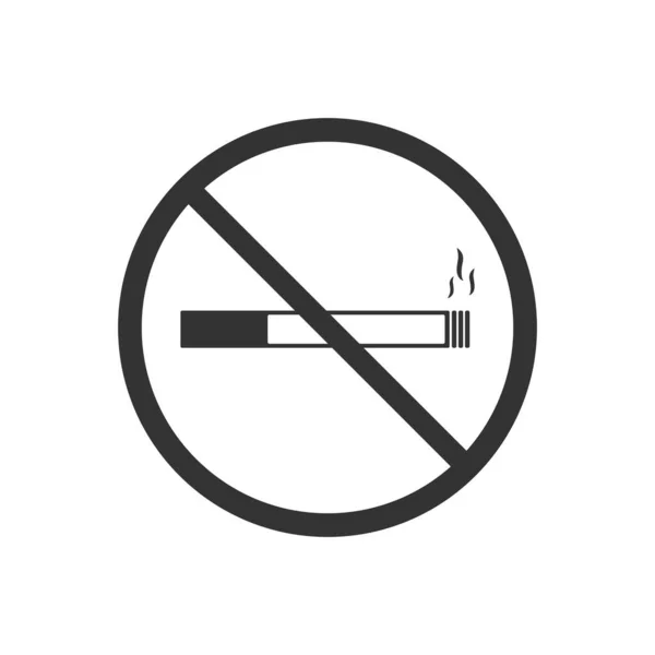 Nincs Dohányzás Jel Ikon Elszigetelt Fehér Háttérrel Tilalom Szimbólum Modern — Stock Vector