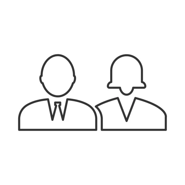 男人和女人的轮廓图标孤立在白色背景 人们象征着现代 网站设计图标 移动应用程序 病媒图解 — 图库矢量图片